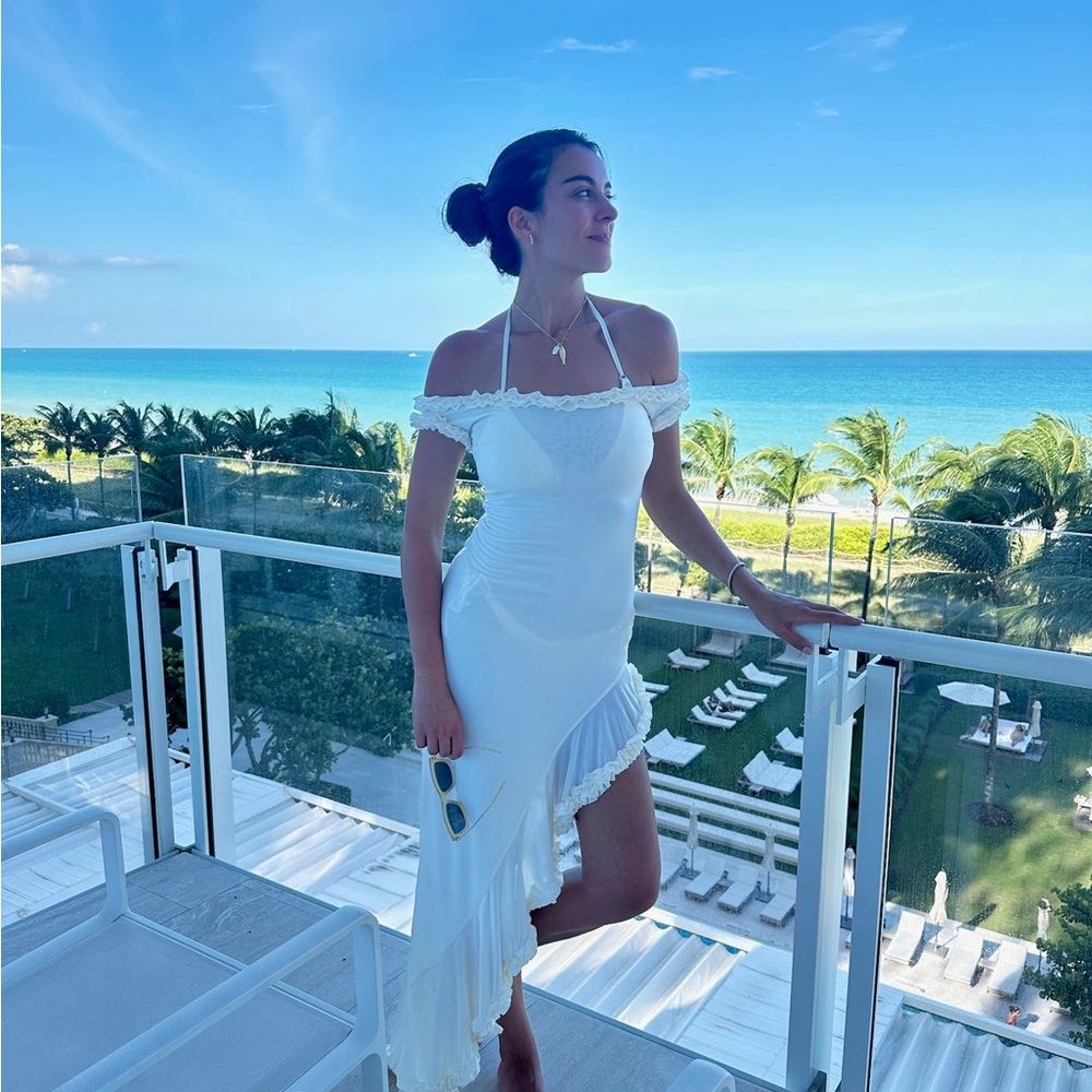 Meshki White Off-Shoulder Dress